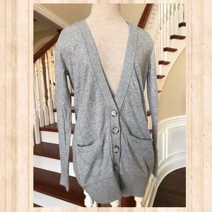 Gap Factory Light Heather Grey Buttoned Cardigan